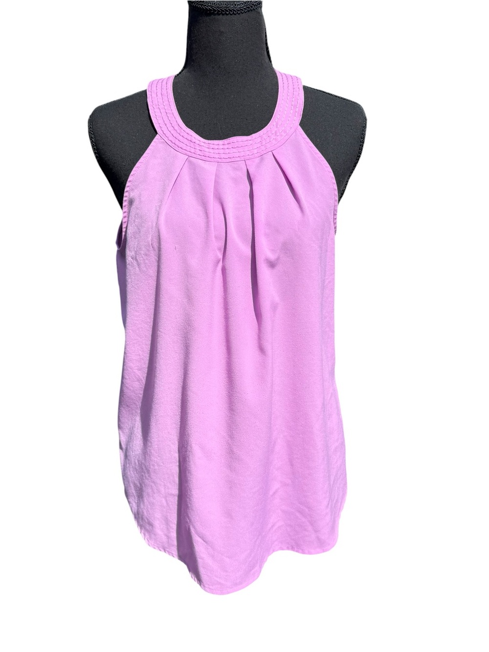 LOFT Women's Sleeveless Pleated Neck Top - Small
